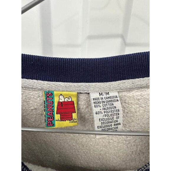 Vintage Snoopy & Friends Embroidered Sweatshirt Grey Crewneck Size Medium - Picture 4 of 5